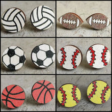 Load image into Gallery viewer, Sports Wooden Earrings
