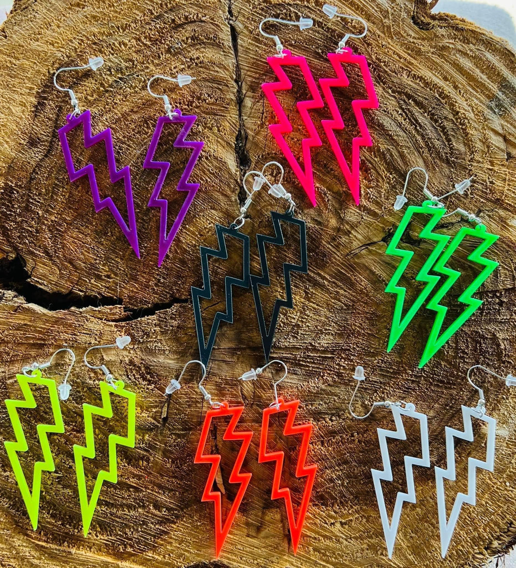 Festie Lightning Bolt Acrylic Earrings