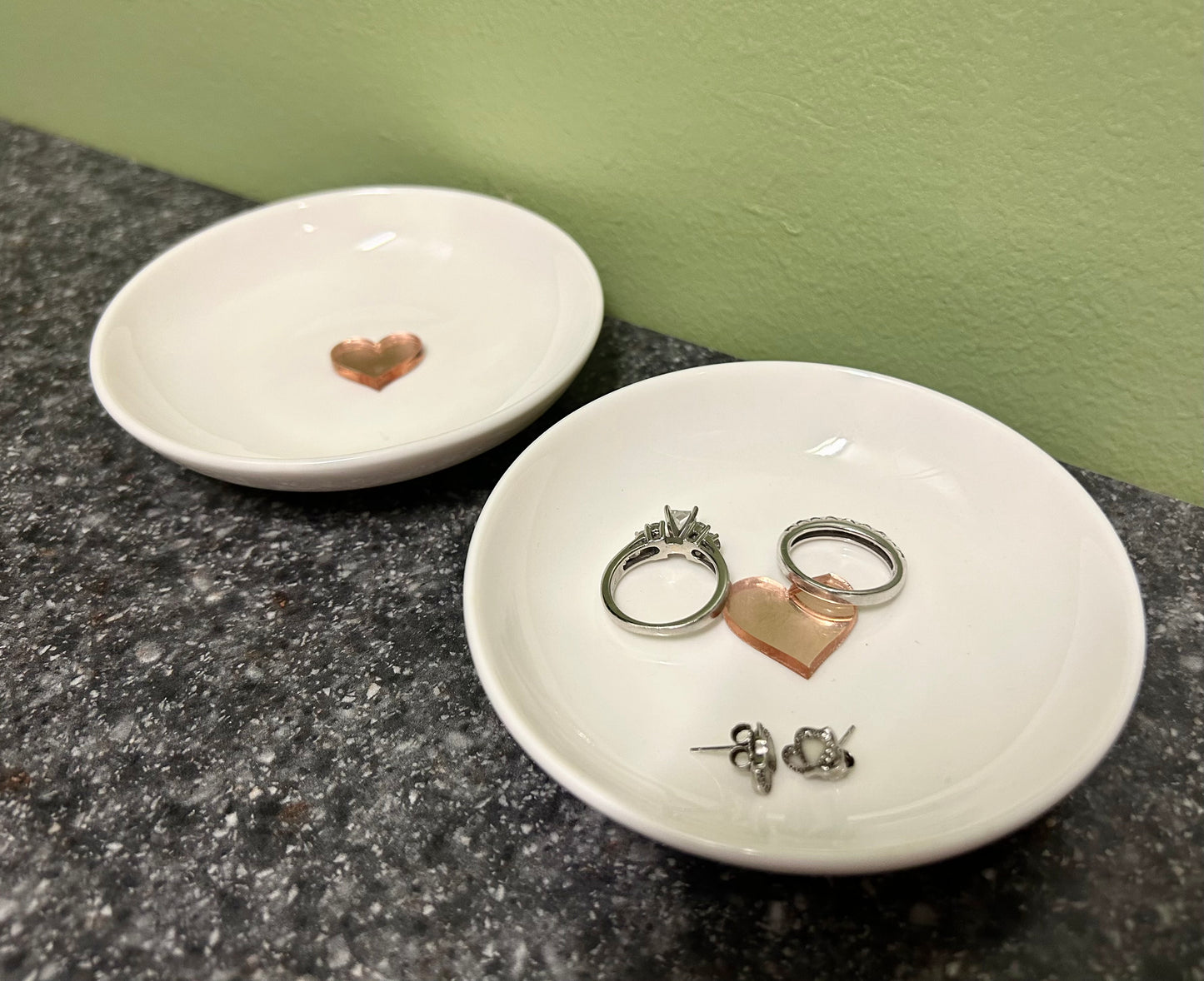 Round Ceramic Ring Dish With Heart