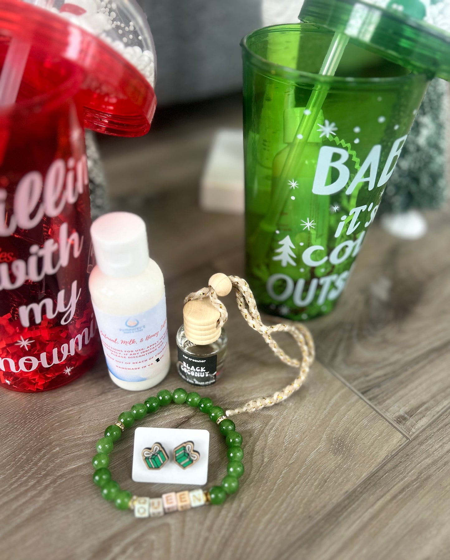 Holiday Theme Tumbler Self Care Set with Lotion