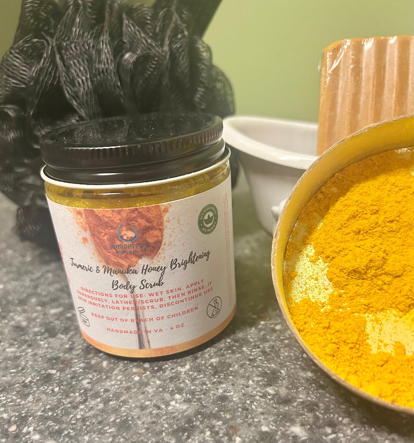 Turmeric and Manuka Honey Brightening Body Scrub