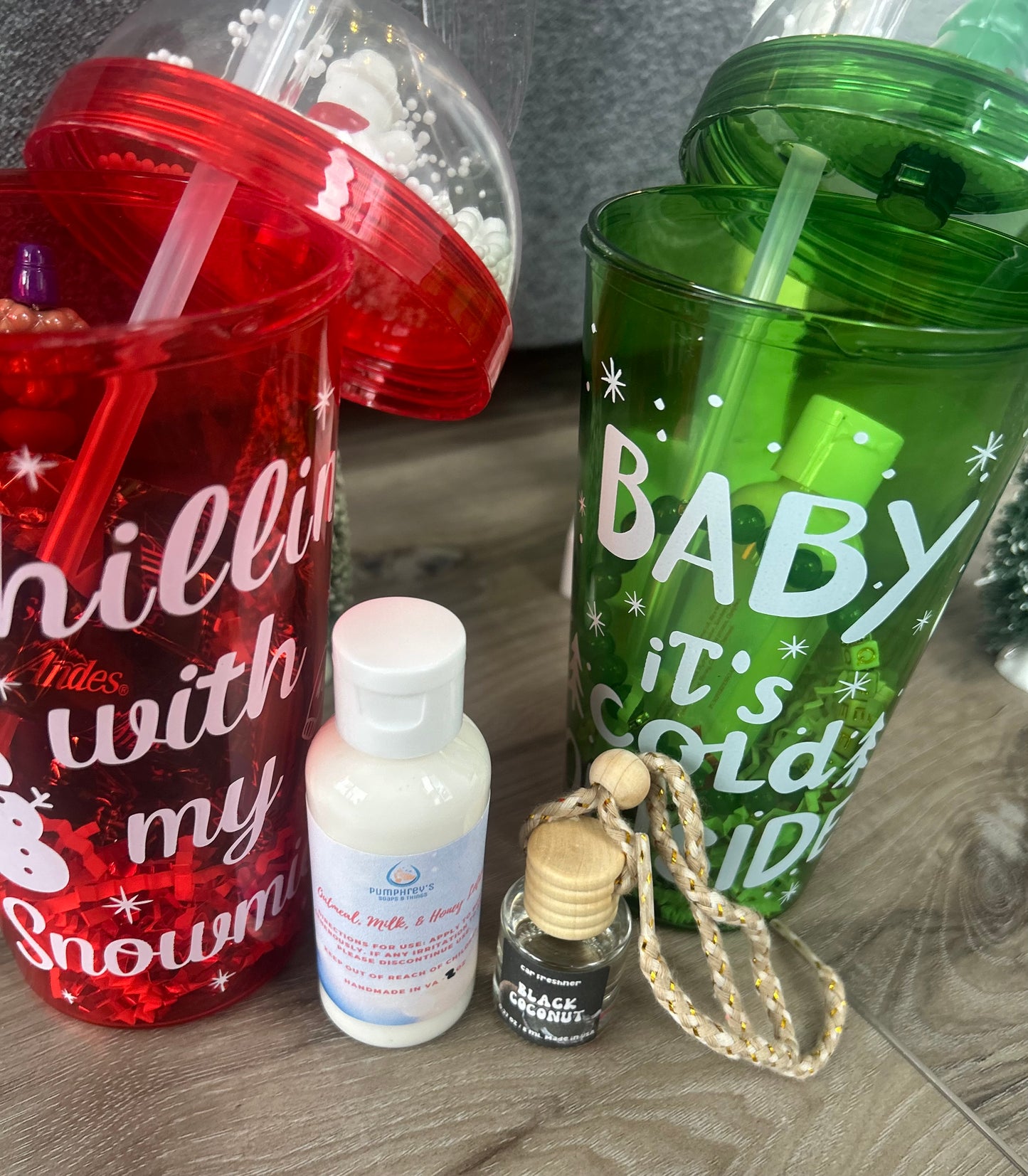 Holiday Theme Tumbler Self Care Set with Lotion