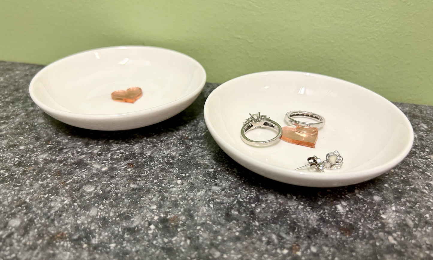 Round Ceramic Ring Dish With Heart