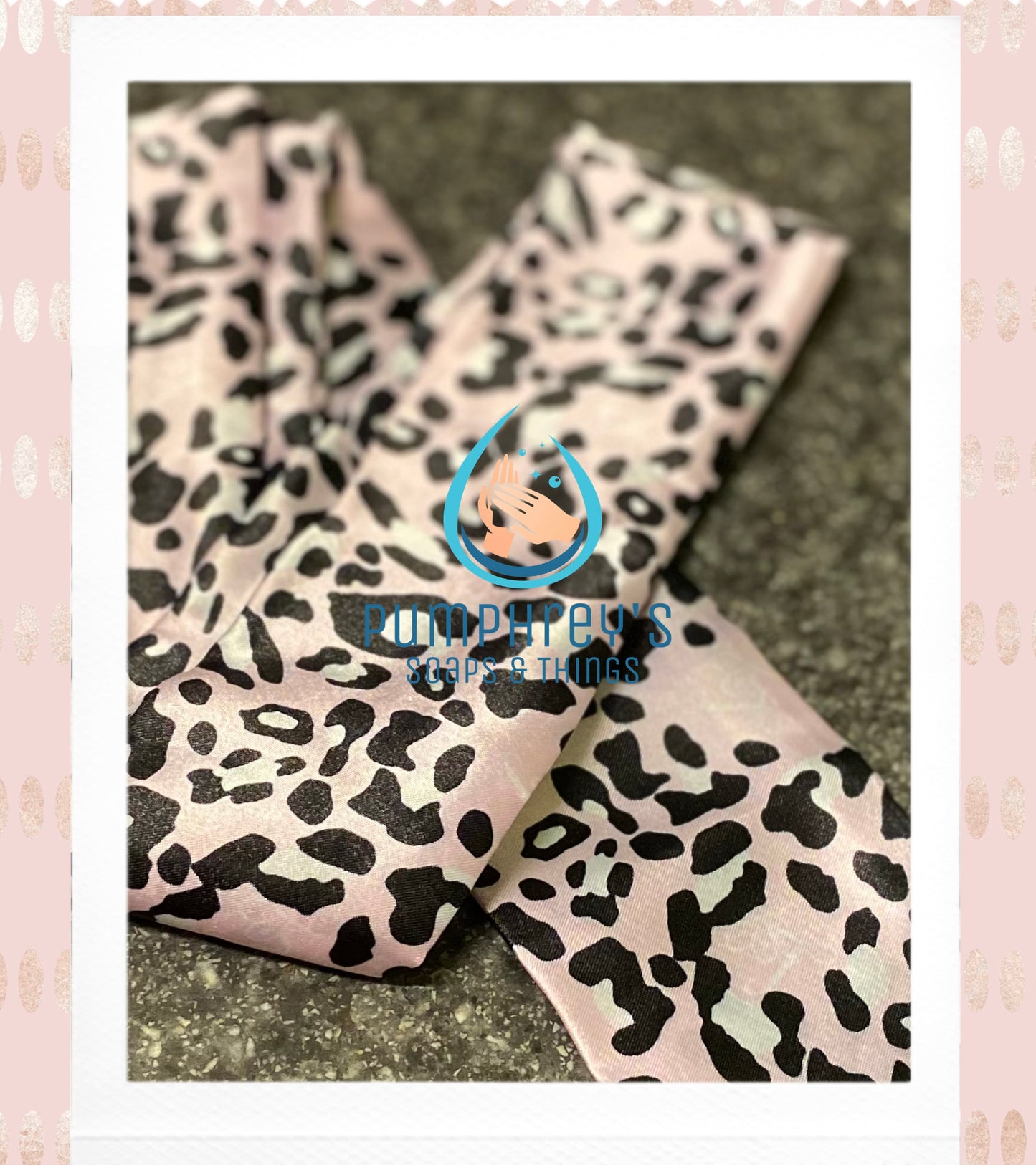 Pink Leopard Print Satin Edge Scarf