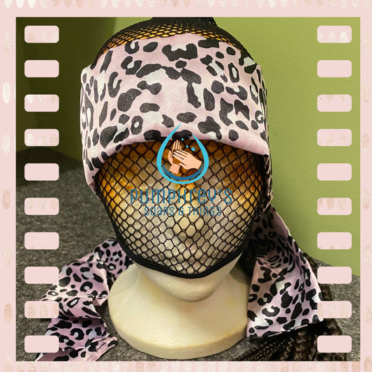 Pink Leopard Print Satin Edge Scarf