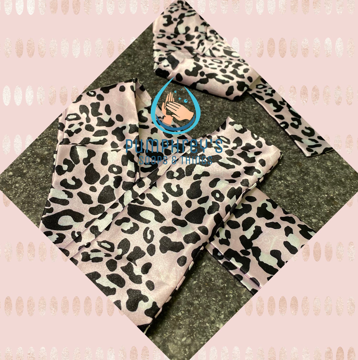 Pink Leopard Print Satin Edge Scarf