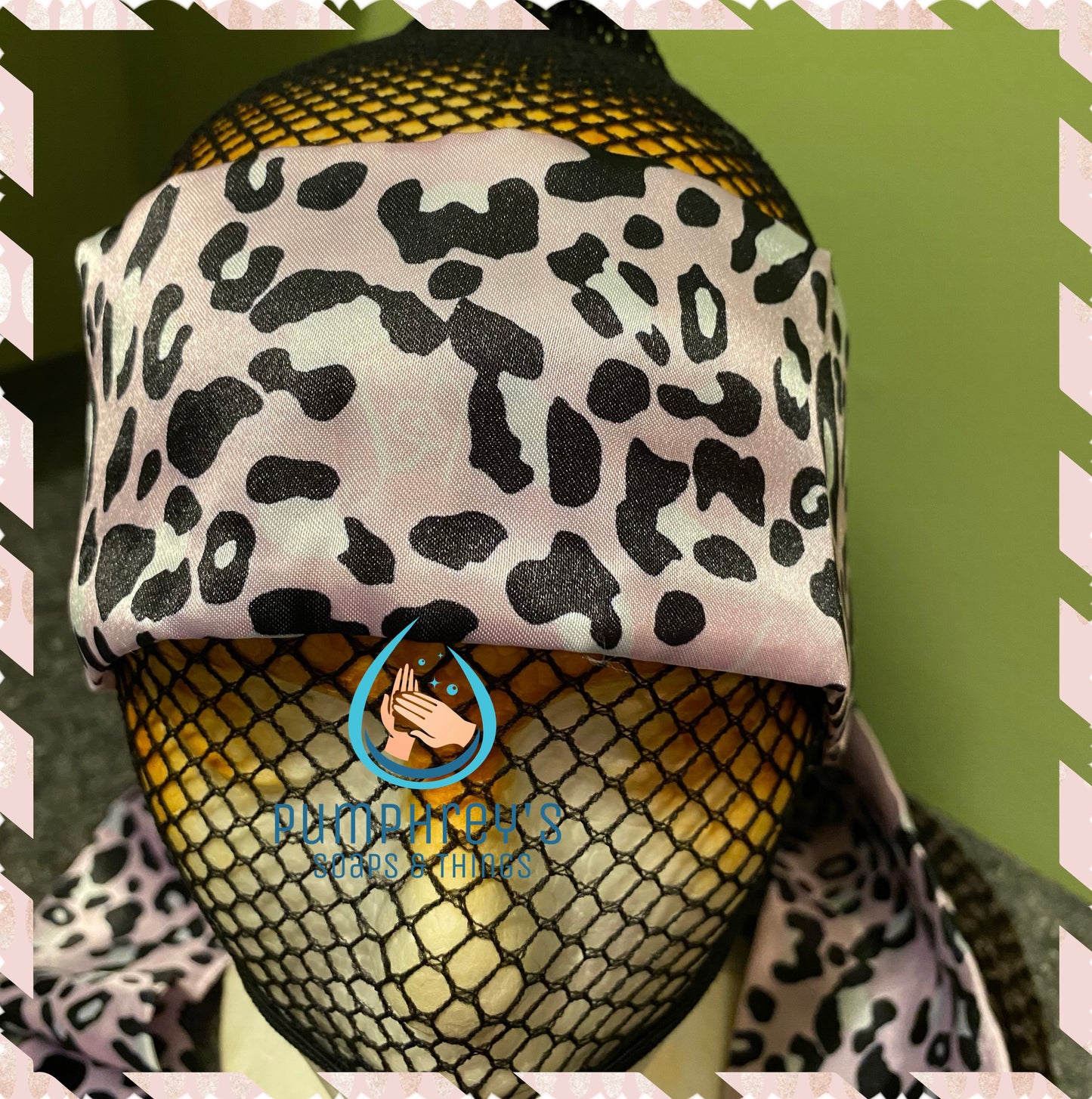 Pink Leopard Print Satin Edge Scarf