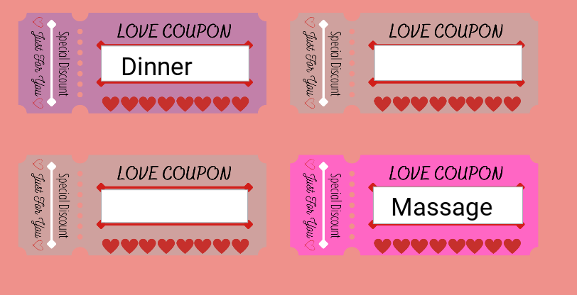 Customizable Love Coupons (Non-Canva Pro Edition), Printable Gifts