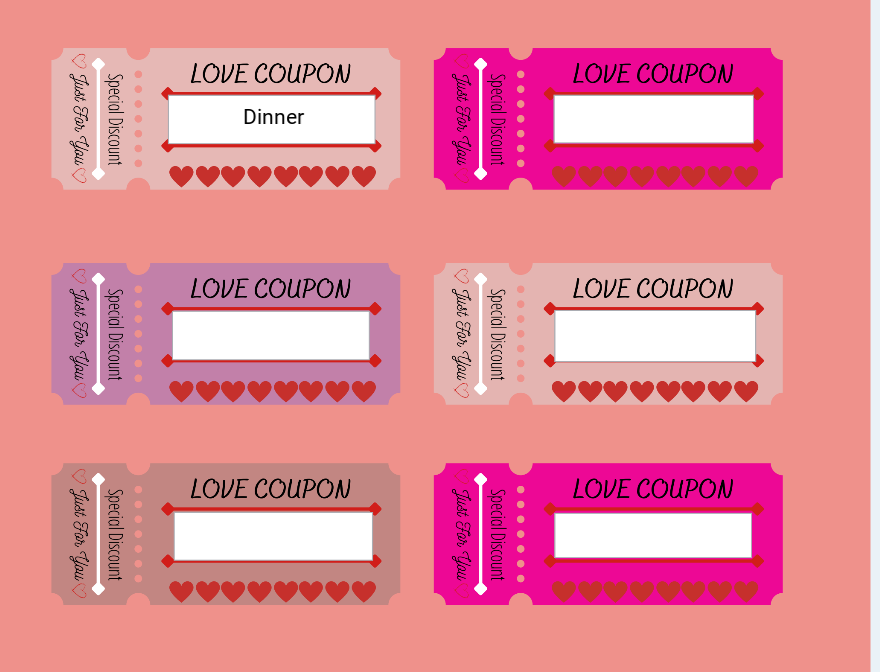 Customizable Love Coupons (Non-Canva Pro Edition), Printable Gifts