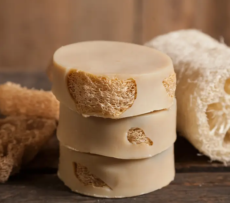 Unwrapped Loofah Soap Bars - Set of Two