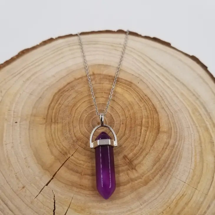 Natural Point Stone Necklace