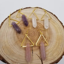 Load image into Gallery viewer, Triangular Quartz Natural Stone Earrings
