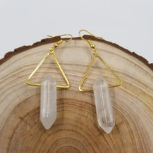 Load image into Gallery viewer, Triangular Quartz Natural Stone Earrings
