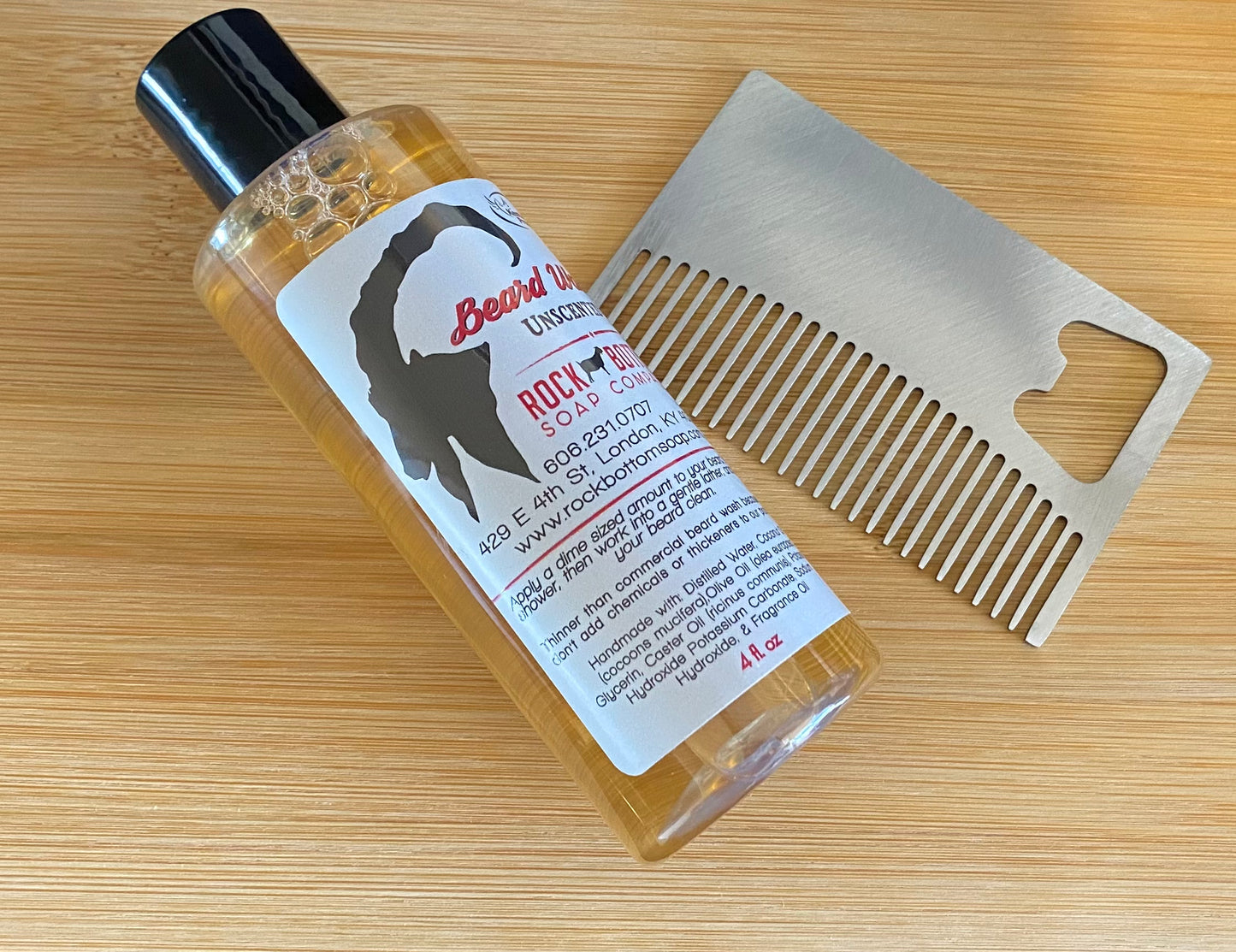 Stainless Steel Beard Comb and Bottle Opener